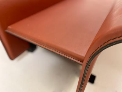 Mid Century Modern Leather Glass Coffee Table