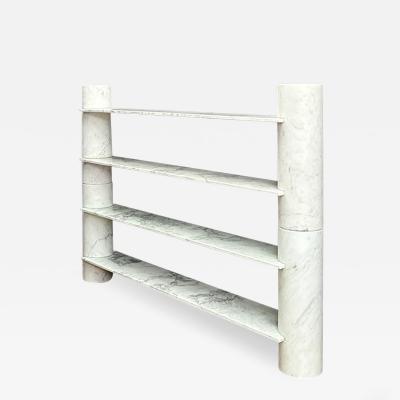 Mid Century Modern Loico Bookcase by Angelo Mangiarotti in White Carrara Marble