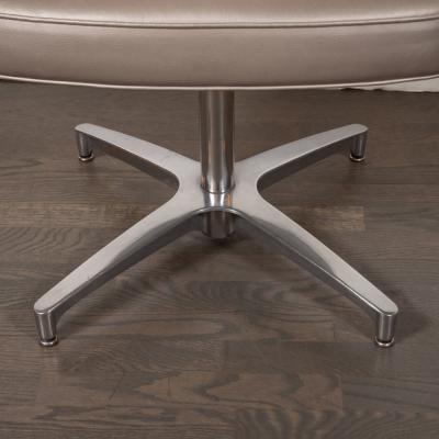 Mid Century Modern Lucite Metallic Leather and Chrome X Form Side Chair