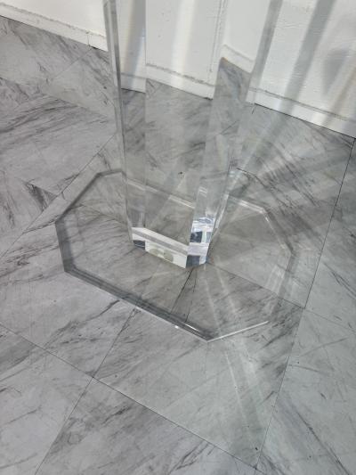 Mid Century Modern Lucite Pedestal Side Table