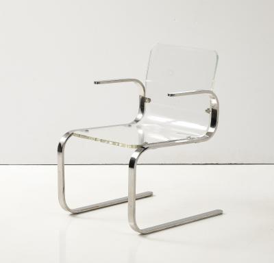Mid Century Modern Lucite and Chrome Armchair