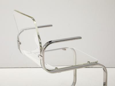 Mid Century Modern Lucite and Chrome Armchair