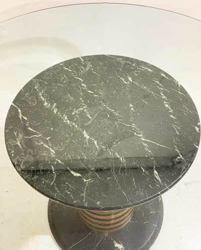 Mid Century Modern Marble and Glass Dining Table