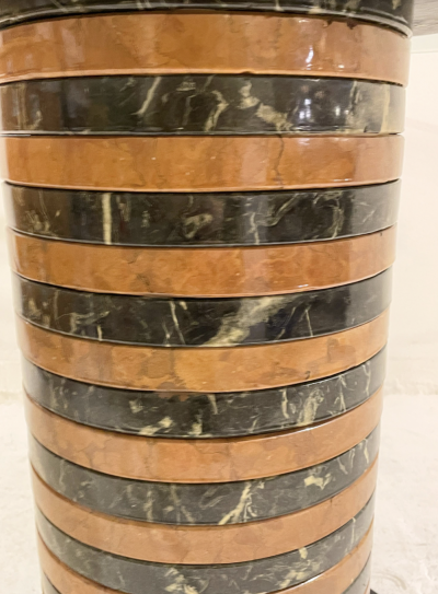 Mid Century Modern Marble and Glass Dining Table