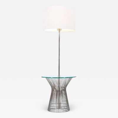 Mid Century Modern Metal Rod Glass Floor Lamp by Laurel Lamp Co 