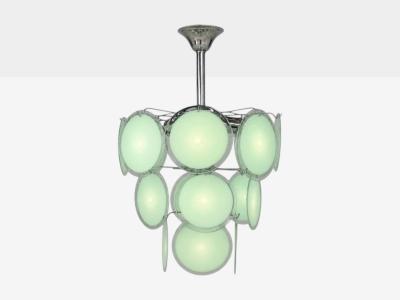 Mid Century Modern Mint Green Murano Glass Pendant Light 1960s