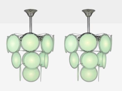 Mid Century Modern Mint Green Murano Glass Pendant Light 1960s