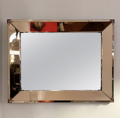 Mid Century Modern Mirror in the style of Jacques Adnet 1940s