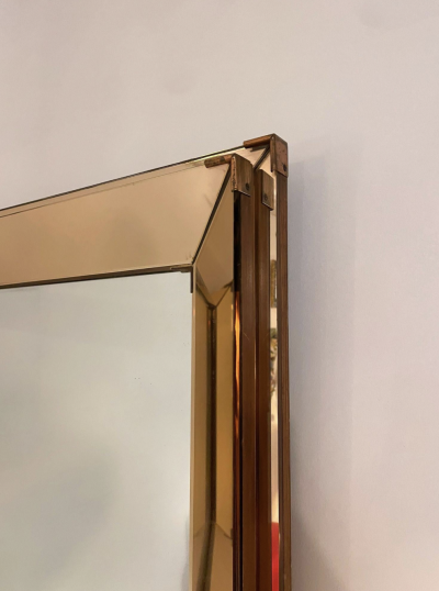 Mid Century Modern Mirror in the style of Jacques Adnet 1940s