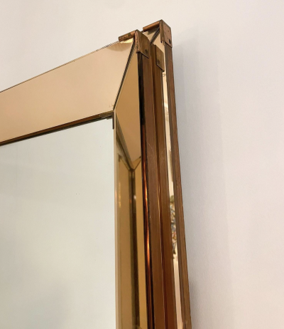 Mid Century Modern Mirror in the style of Jacques Adnet 1940s