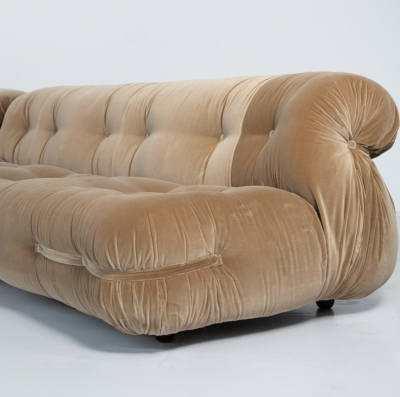 Mid Century Modern Modular Sofa New Velvet Upholstery Italy 1960s