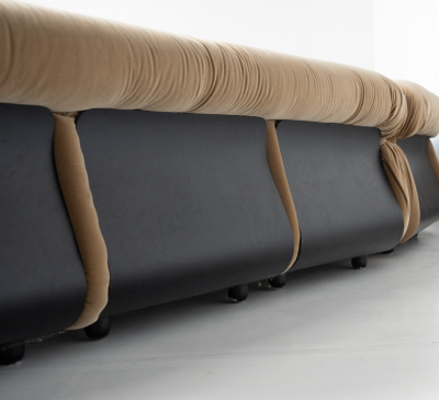 Mid Century Modern Modular Sofa New Velvet Upholstery Italy 1960s