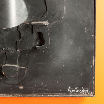 Mid Century Modern Monumental Metal Sculptural Wall Panel by Egon Fischer