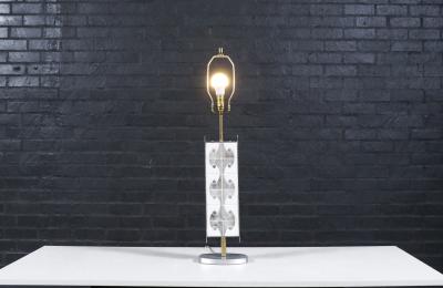 Mid Century Modern Mosaic Tile Steel Table Lamp