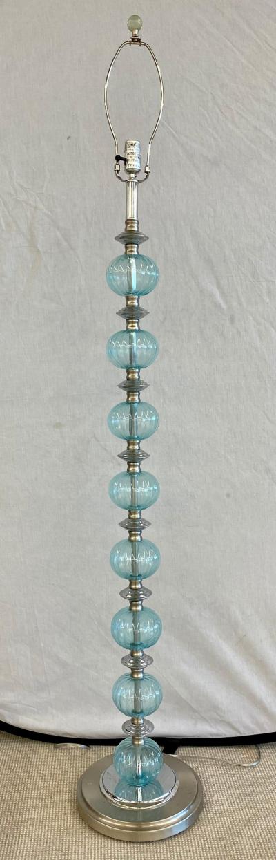 Mid Century Modern Murano Glass Standing Floor Lamp