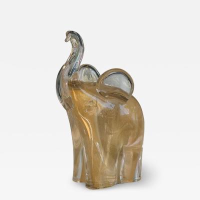 Mid Century Modern Murano Italian Art Glass Elephant Sculpture