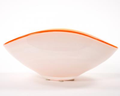 Mid Century Modern Murano Mouth Blown Geometric Shape Decorative Bowl Piece