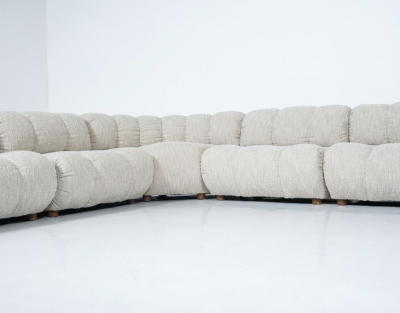 Mid Century Modern Murano Sectional Sofa by Guiseppe Munari Italy 1970s