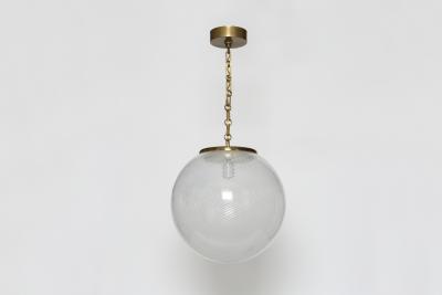 Mid Century Modern Murano glass ceiling pendant in brass Italy circa 1960s