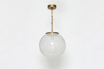 Mid Century Modern Murano glass ceiling pendant in brass Italy circa 1960s