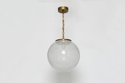 Mid Century Modern Murano glass ceiling pendant in brass Italy circa 1960s