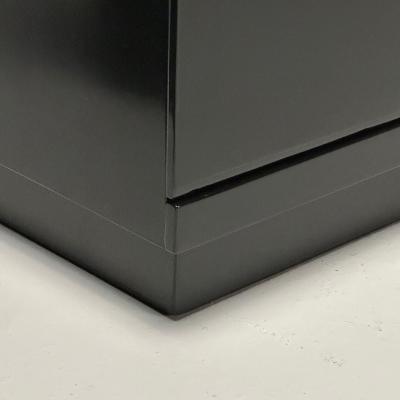 Mid Century Modern Nightstands Chests Black Lacquer Brass USA 1970s