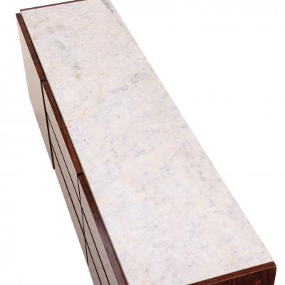 Mid Century Modern Nine Drawer Marble Top Dresser C 1955 