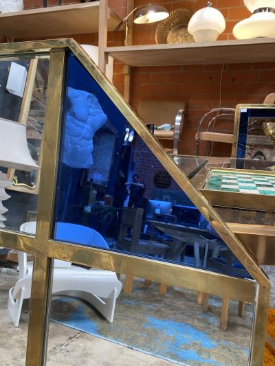 Mid Century Modern Octagonal Oversize Wall Mirror Italy 1970