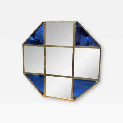 Mid Century Modern Octagonal Oversize Wall Mirror Italy 1970