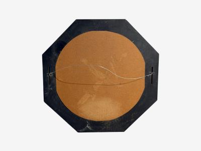 Mid Century Modern Octagonal Wall Mirror Faux Marble Finish USA 1980s