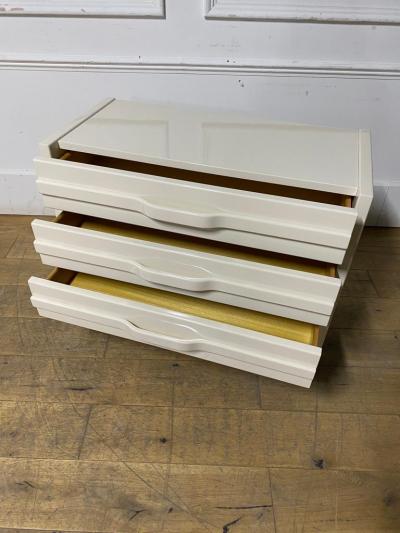 Mid Century Modern Off White Chest of Drawers