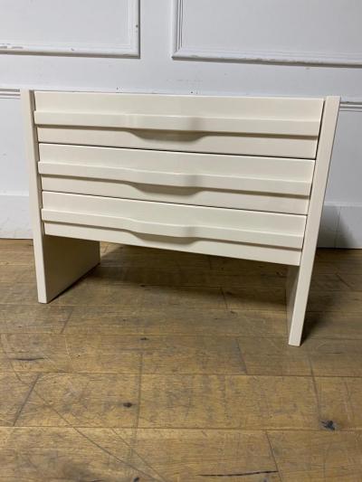 Mid Century Modern Off White Chest of Drawers