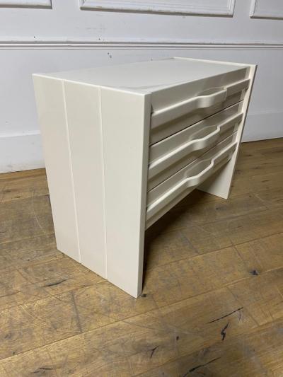 Mid Century Modern Off White Chest of Drawers