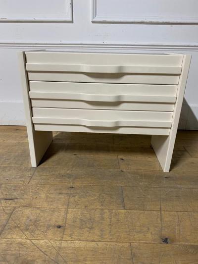 Mid Century Modern Off White Chest of Drawers