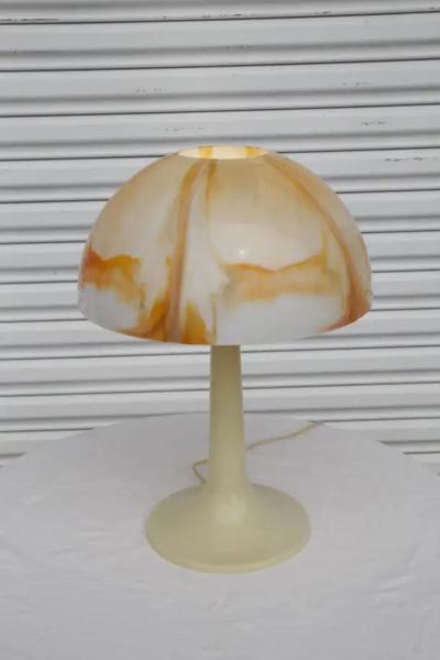 Mid Century Modern Orange Mushroom Lamps