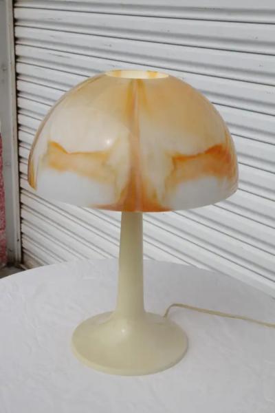 Mid Century Modern Orange Mushroom Lamps