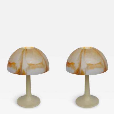 Mid Century Modern Orange Mushroom Lamps