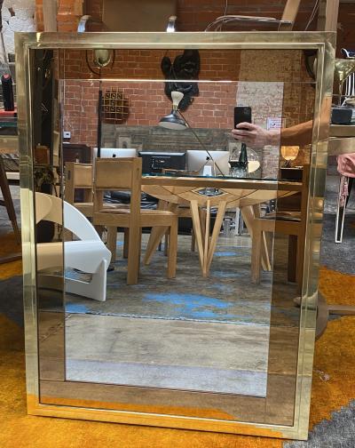 Mid Century Modern Oversize Square Mirror Italy 1970