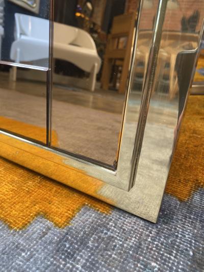 Mid Century Modern Oversize Square Mirror Italy 1970