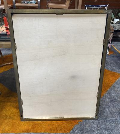 Mid Century Modern Oversize Square Mirror Italy 1970
