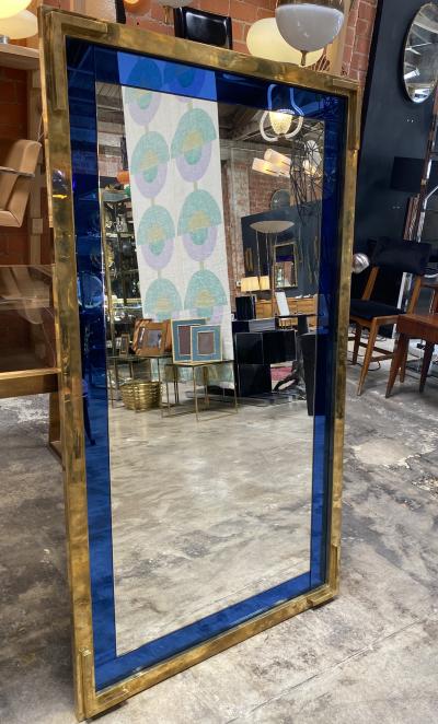 Mid Century Modern Oversize Squre Italian Mirror Italy 1970