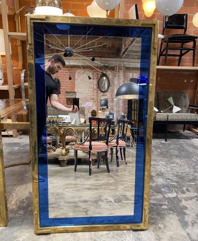 Mid Century Modern Oversize Squre Italian Mirror Italy 1970