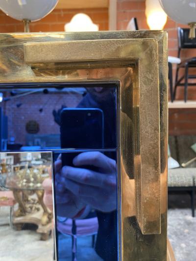 Mid Century Modern Oversize Squre Italian Mirror Italy 1970
