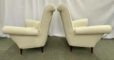 Mid Century Modern Pair Lounge Chairs Manner of Paolo Buffa Boucl 