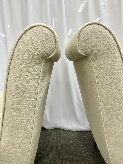 Mid Century Modern Pair Lounge Chairs Manner of Paolo Buffa Boucl 