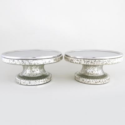 Mid Century Modern Pair Tableware Mercury Glass Serveware Tazza