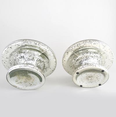Mid Century Modern Pair Tableware Mercury Glass Serveware Tazza