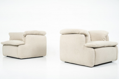 Mid Century Modern Pair of Armchairs New Upholstery