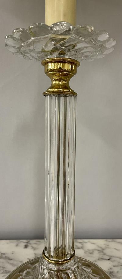 Mid Century Modern Pair of Baccarat Style Table Lamps Crystal 1960s