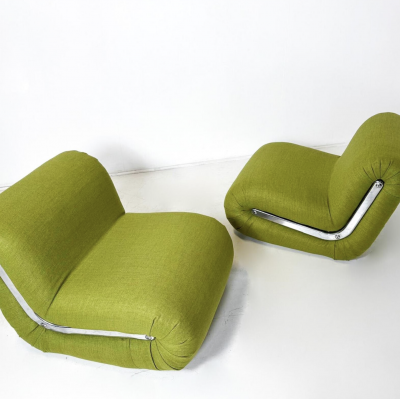 Mid Century Modern Pair of Boomerang Easy Chairs by Rodolfo Bonetto 1960s